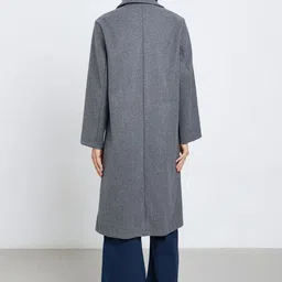 Styli Women Double-Breasted Notched Lapel Longline Long Sleeves Overcoat image 2