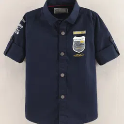 Jash Kids Full Sleeves Shirt Placement Print- Blue-image-31