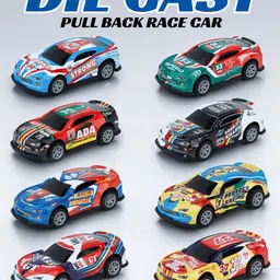 Fiddlerz Die-Cast Car Toy Set for Kids Mini Pull Back Racing Cars Vehicle Toys for Boys and Girls Indoor Outdoor Play Educational Toy Gift (Pack of 8)-image-13