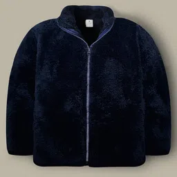 Cherry Crumble By Nitt Hyman Knit Full Sleeves Solid High Neck Unisex Winter Jacket - Navy Blue-picture-40