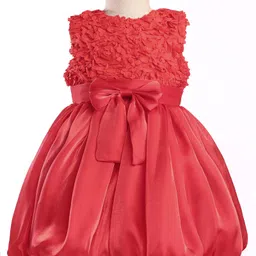 Mark & Mia Sleeveless Party Dress With Floral & Bow Applique - Red image 2