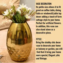 METALLICON Gold Honeycomb Texture Iron Vase image 2