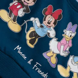 Bonfino Disney Terry Knit Full Sleeves Dress with Minnie & Friends Graphic & Foil Print - Navy Blue image 3