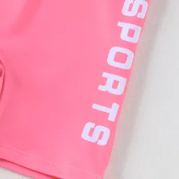 Babyhug Half Raglan Sleeves Legged Swimsuit With Floral Print - Pink image 4