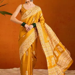 KALINI Printed Ethnic Motifs Bagru Saree-picture-22