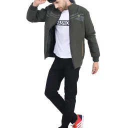 Dollar Olive Regular Fit High Neck Jacket image 5