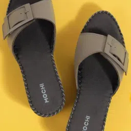 Mochi Women Grey Slides-image-22