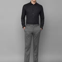 Louis Philippe Permapress Navy Cotton Slim Fit Checks Shirt image 5