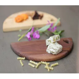 ICRAFT Twin Semi Moons Cream & Brown Ash Wood Platters - Set of 2 image 3