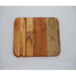 ICRAFT Majestic Twin Brown & Beige Mango Wood Platter - Set of 1 image 3