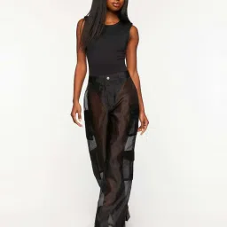Forever 21 Black Cotton Flared Pants image 5