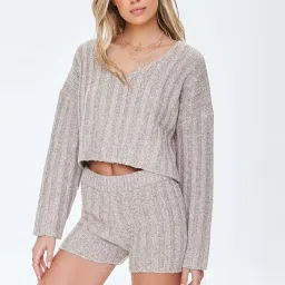 Forever 21 Beige Mid Rise Striped Shorts image 5