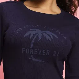 Forever 21 Navy Cotton Bodycone Printed Dress image 5