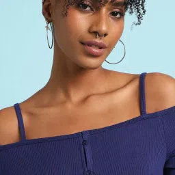 Forever 21 Blue Regular Fit Top image 5