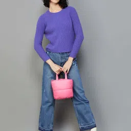 Ginger by Lifestyle Purple Self Pattern Sweater image 5