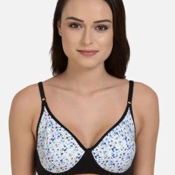 Mod & Shy Blue & Black Non Wired Non Padded T-Shirt Bra-picture-6