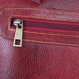 Genwayne Maroon Leather Large Tote Bag image 5