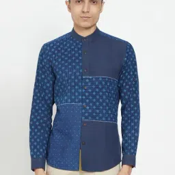 Fabindia Indigo Slim Fit Printed Shirt-picture-13
