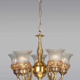 Fos Lighting 'Lustrous' Golden & Transparent Brass Antique Chandelier - Set of 1-picture-16