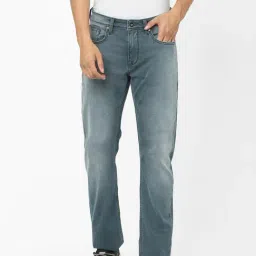 Celio* Greyish Blue Cotton Straight Fit Jeans-image-0