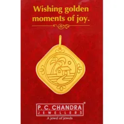 P.C. Chandra Jewellers 22k (916) 3gm Yellow Gold House Coin Pendant-picture-15