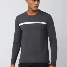Van Heusen Flex Grey Cotton Slim Fit Striped T-Shirt-picture-14