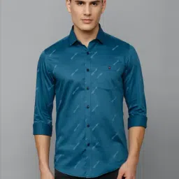 Louis Philippe Jeans Blue Cotton Slim Fit Printed Shirt-picture-21