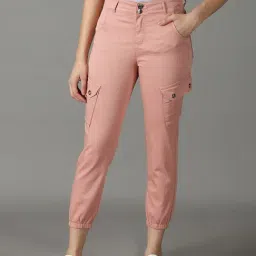 showoffff SHOWOFF Pink Slim Fit High Rise Jogger Jeans-picture-39