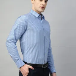 Hancock Blue Slim Fit Striped Shirt-picture-12