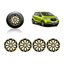 Auto Pearl Car Golden Black Wheel Cover Caps 33.02 cm (13 Inch) Press Type Fitting Compatible with Redi Go image 5