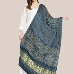 Dupatta Bazaar Blue Printed Dupatta image 1