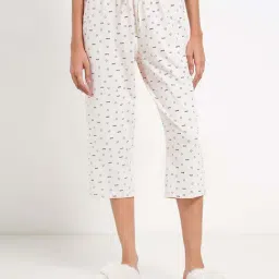 Dreamz By Pantaloons Off White Comfort Fit Printed Sleepwear Capris-picture-26
