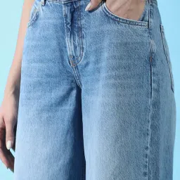 Only Mid Blue Cotton Regular Fit Mid Rise Jeans image 5