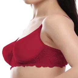 fims FIMS: Fashion is my Style Pink & Maroon Lace Work Everyday Bras - Pack Of 2 image 5