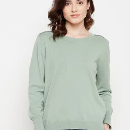 MADAME Sage Green Regular Fit Pullover image 1