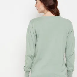 MADAME Sage Green Regular Fit Pullover image 2