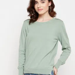 MADAME Sage Green Regular Fit Pullover image 3