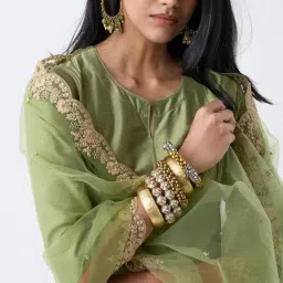 Vark by Westside Olive Solid Anarkali Ethnic Set image 4