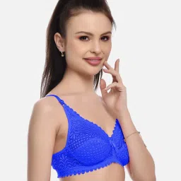 fims FIMS: Fashion is my Style Red & Blue Lace Work Bralette Bras - Pack Of 2 image 5