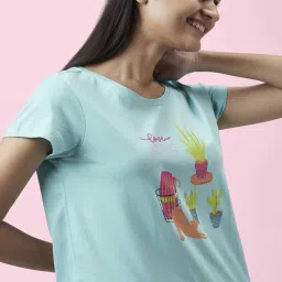 Dreamz by Pantaloons Blue Cotton Printed T-Shirt image 5