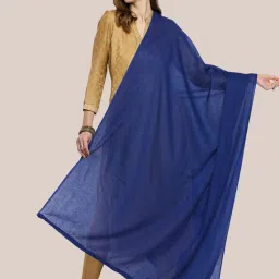 Dupatta Bazaar Royal Blue Cotton Dupatta image 1