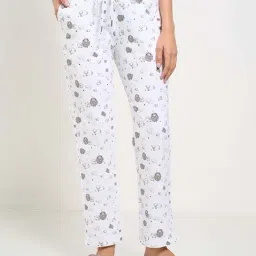 Dreamz By Pantaloons Bright White Comfort Fit Printed Pyjamas-picture-34