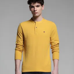 Jack & Jones Men Solid Henley Neck Cotton T-shirt-picture-33
