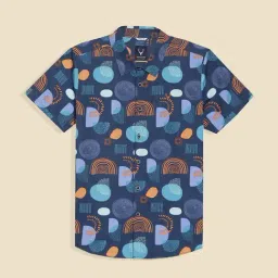 Allen Solly Boys Blue Print Casual Shirt-image-24