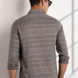 Thomas Scott Grey Slim Fit Self Pattern Shirt image 2