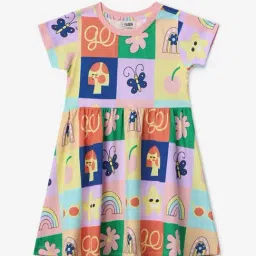 The Souled Store Girls Multicolor Cotton Printed Regular Dress image 2