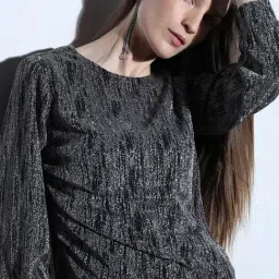 Vero Moda Black & Silver Textured Top-image-5