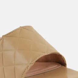 Rubeezz Women Textured Square Toe Synthetic Leather Block Sandals Heels image 3