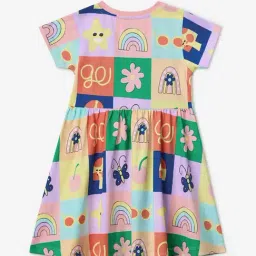 The Souled Store Girls Multicolor Cotton Printed Regular Dress image 3