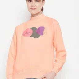MADAME Peach Fleece Graphic Print Sweatshirt image 1